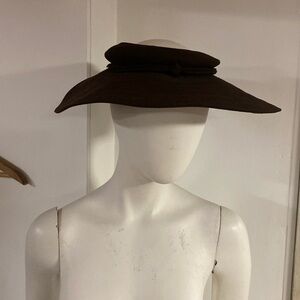 DebWay wide brim 50s vintage brown hat